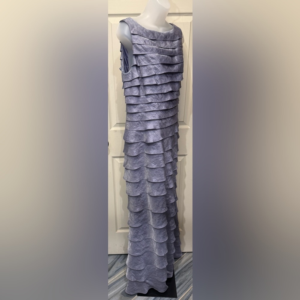 Adrianna Papell Occasions Lavender Layered Ruffles Formal Maxi Dress